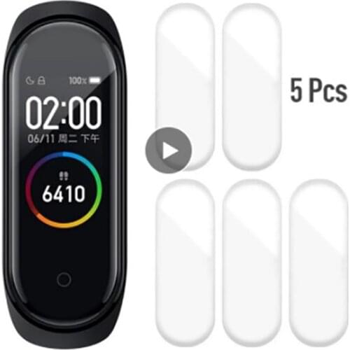 Full Cover Screen Hydrogel Film Smart Bracelet Protective Film 5 Pcs Tempered Glass Screen Protector For Xiaomi Mi Band 4 5
