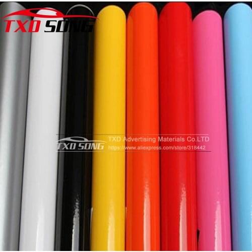 1.52*5m/10m/15m/20m/30m Glossy Vinyl Film Glossy Vinyl Sticker Glossy car Bright Car Warp Sticker With Bubble Free