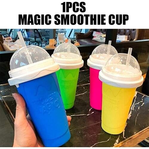 Slushie Maker Cup Quick Smoothies Cup Cooling Cup Dual Layer Squeezing Cup Slushy Maker Homemade G10