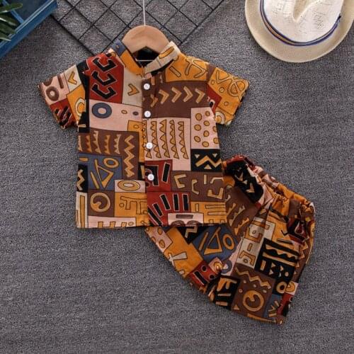 Fashion Kids Boys Summer Clothing Sets Casual Loose Europe and America Style Clothes Tops Shirts Shorts Children Beach Clothing