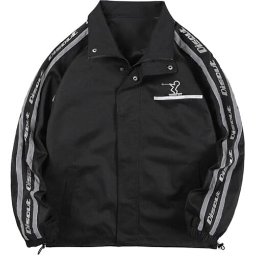 2021 New Arrival Men Striped Patchwork Jacket Loose Casual Student Coat Turn-Down Collar Contrast Color Clothes