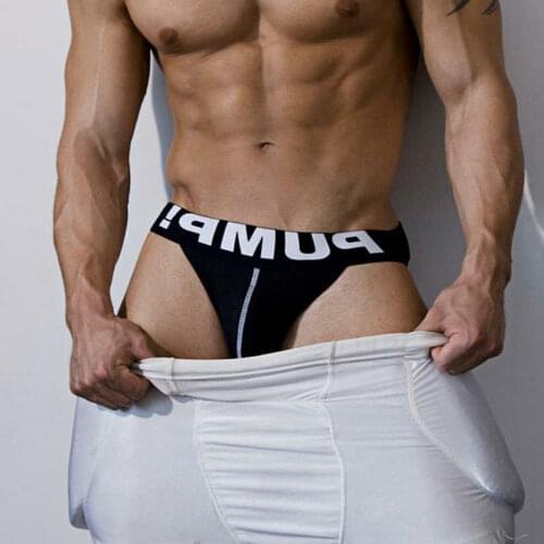 New Cotton Quick Dry Gay Men Sexy Underwear Thong Men Jockstrap Print Sissy panties Mens Thongs And G strings Sexi