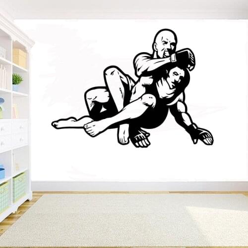 Fight Sport Martial Arts Wall Sticker Extreme Fighters Wrestling stickers room decoration removeable vinyl decal G948