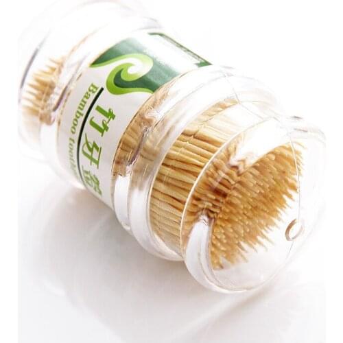 Natural eco-friendly bamboo toothpicks, bamboo toothpicks, boxed, portable transparent tube