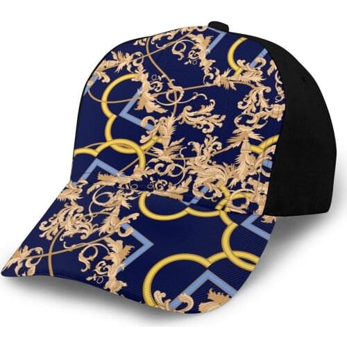 NOISYDESIGNS Golden Flower European Pattern Adjustable Women Baseball Cap Casual Men Sun Hat Cap Outdoor Hats Dropshipping