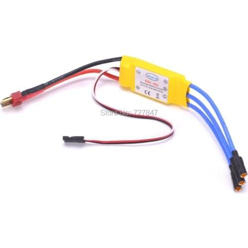 NEW 30A Brushless Speed Controller RC ESC w/ T plug and 3.5mm Banana Connector for helicopter multicopter Motor
