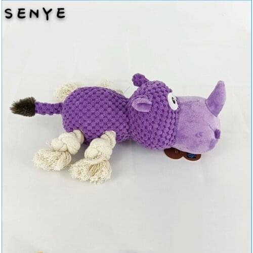 Plush Toys For Dogs And Cats New Plush Rhino Pet Molar Supplies Amazon Hot Style Suitable For Small And Large Cats Dogs In Four