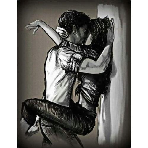 Full Square 5D DIY Diamond Painting"Lovers kiss"portrait Diamond Embroidery Cross-Stitch kit,handmade Mosaic,room decoration