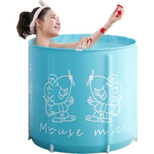Portable Foldable Bathtub Large Thicken Bath Barrel Family Bathroom SPA Soaking Bathtub for Adult