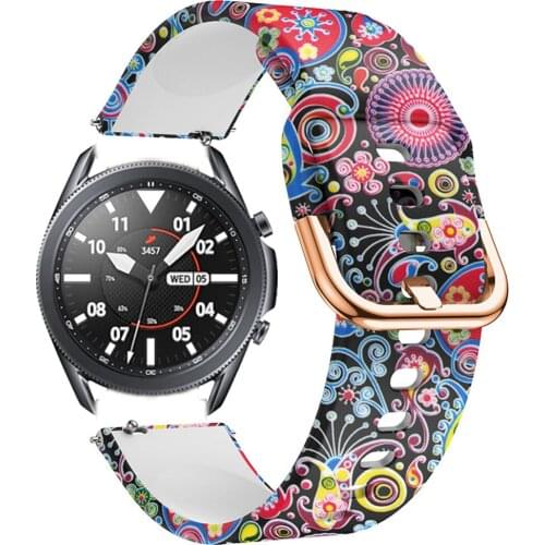 New Printing silicone Strap For Samsung Galaxy Watch3 45MM/41MM Smart Watchband 22MM Replace Straps For Gear S3 Classic/Frontier