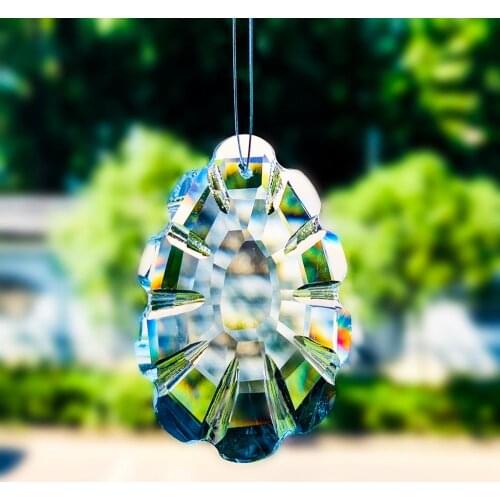 Suncatchers Chakra Crystal Prism Drop Hanging Glass Pendant Ornament Fengshui Garden Light Catchers Christmas Tree Hanging Decor