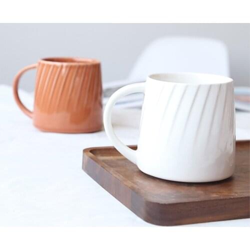 450ml Nordic Style Spiral Ceramic Mugs Home Coffee Cups