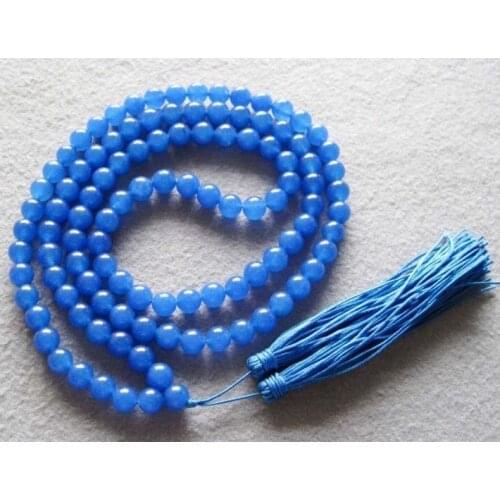 Tibetan Buddhist 108 Jades Prayer Beads Mala Necklace 8MM Fashion Free shipping