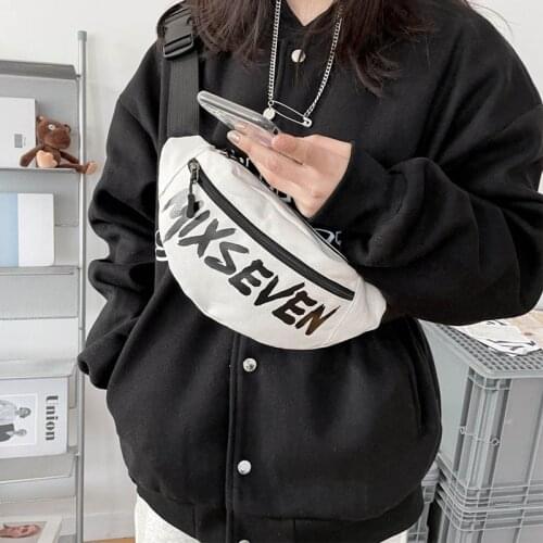Street Trend Unisex Waist Bags Hip Hop Chest Bag Nylon Banana Bag Men Fashion Fanny Pack Travel Crossbody Pouch Phone Pouch