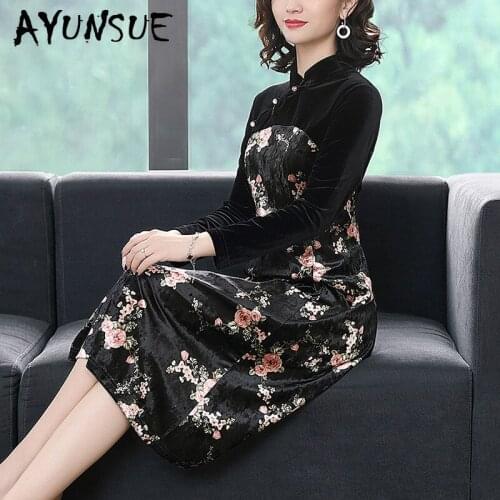 Spring Autumn Dress Women Clothes 2020 Print Floral Dress Party Dress Vintage Dress Elegant Vestidos Robe Femme HCL196083 YY2462