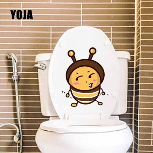 YOJA 17.8X22.8CM Character Image Of Bee Cartoon Characters Pattern Wall Sticker Toilet Decal Home Decor T5-0895