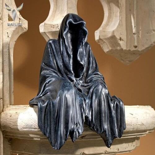 Mysterious Black Clothes Ghost Ornaments Mysterious Style Black Resin Crafts Halloween Ghosts Decoration Outdoor Sculptures