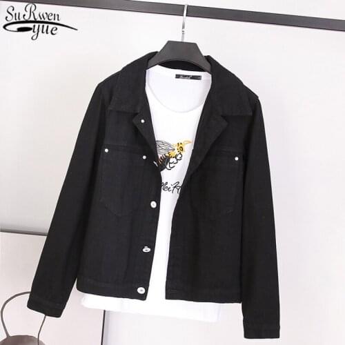 2021 New Autumn Denim Yellow Jacket Women Loose Jeans Jacket and Coat Fashion Overcoat Long Sleeve Jacket Ladies Tops 7121 50