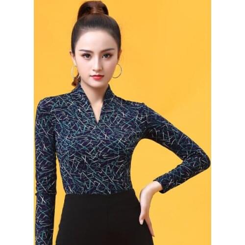 2019 new Sexy Dance Clothes top Women Latin Salsa Rumba Chacha Dance Performance Practice Costume YT0517