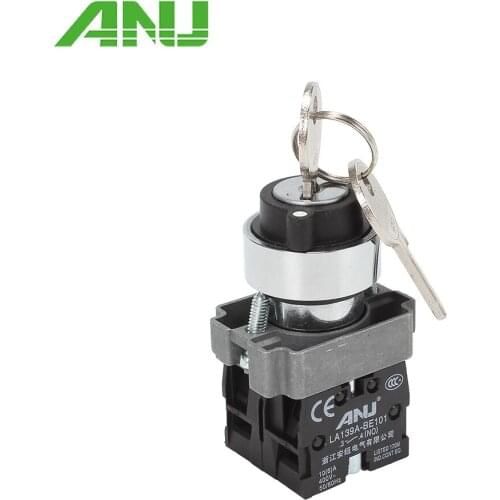 1PCS 22mm 2/3 Positions Latching Key Select Push Button Self-Locking Rotary Selector Switch Plastic Metal Knob Switch