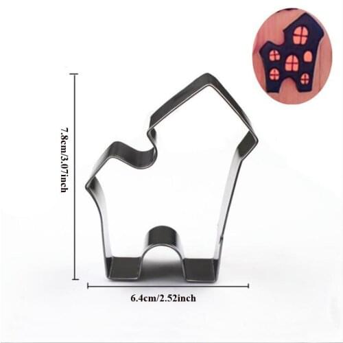 1pcs Halloween castle house Metal Cookie Cutter Fondant Cake Decor sugar craft Pastry Biscuit tool cupcake topper bread mold