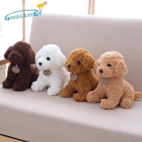 18CM Simulation Teddy Dog Puppy Plush Toys Cute Lovely Dolls Curly Soft Stuffed Pet Anime Decor Collection Toys For Children