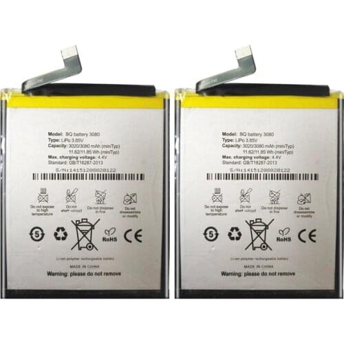 5pcs/lot BQ U PLUS 3080mAh Battery for BQ U PLUS Cell Phone