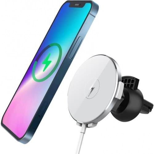 50% Hot Sales 15W Car Air Vent Phone Stand Wireless Quick Charger 360 Degrees Rotating Magnet Car Phone Holder for iPhone 12