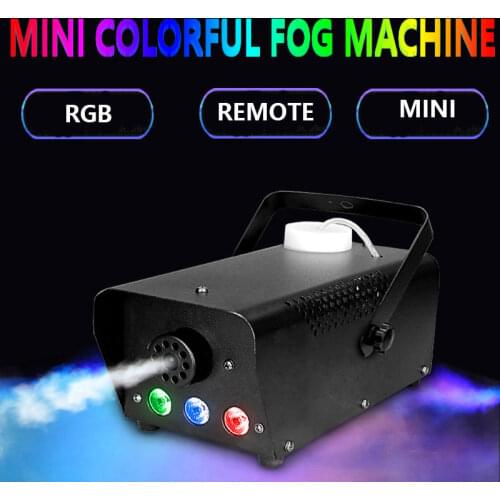 500W Remote Colorful Smoke Machine Mini LED Disco Fogger Stage Light For Wedding Birthday Party Christmas DJ Fog Machine