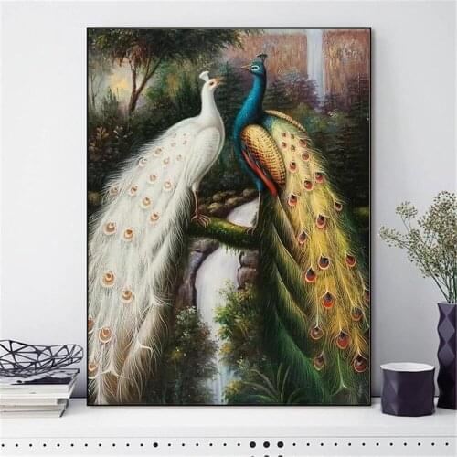 5D DIY diamond painting peacock stickers diamond cross stitch bedroom living room home art exquisite decorative paintings