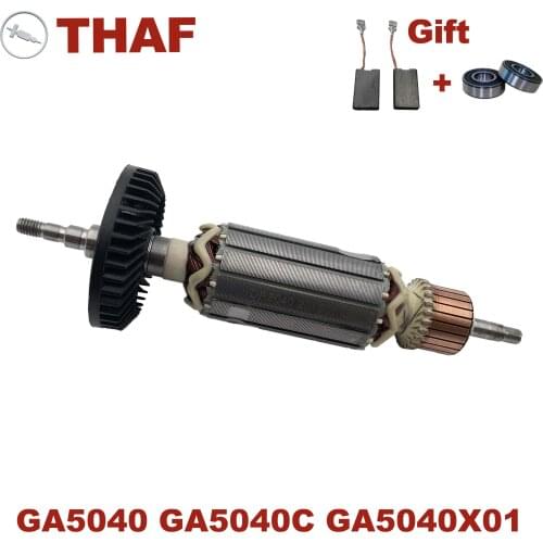 Free Bearing & Carbon Brush！AC220V-240V Armature Rotor Anchor replacement for MAKITA Angle Grinder GA5040 GA5040C GA5040X01