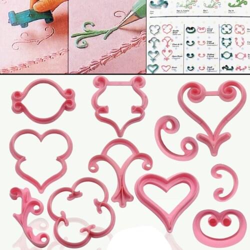 Free Shipping DIY mold 12 sets of pink flower vine classical embossed fondant roses cutting die mold biscuits printing mold