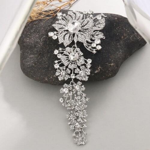 WEIMANJINGDIAN Brand Crystal Rhinestones Large Size Brooches for Wedding Bouquets Decorative Jewelry