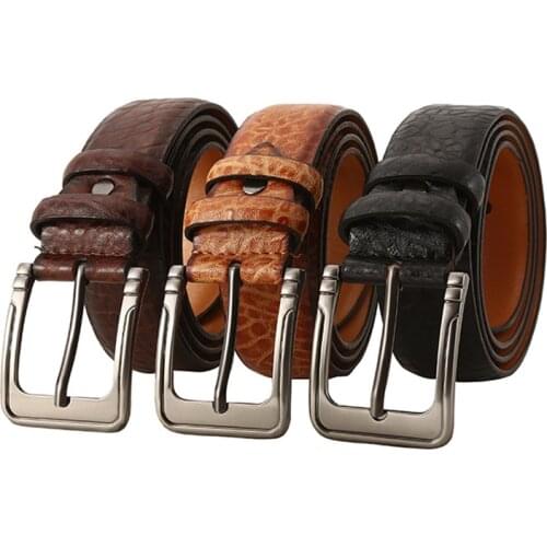 Men Genuine PU girdle Alloy Metal Pin Buckle Designer Belts Waist Strap Male for Jeans Design Cintos Masculinos Ribbon