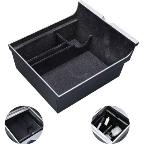 For Tesla Model 3 Y car accessories Car Central Armrest Storage Box Black auto Container Glove Organizer Case Interior 2020 2021