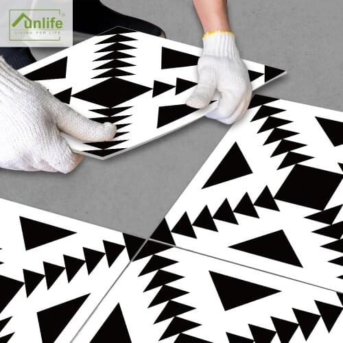 Funlife® Black Triangle Geometry Ground Sticker Anti-Slip Floor Sticker Kitchen Waterproof Wall Sticker Self-Adhesive Home Decor