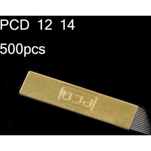 500pcs Nano Blade Lamina Agulhas Tebori Microblading 12 14 pin Hard PCD Needle 14U Blade Permanent Makeup Eyebrow Tattoo Needles