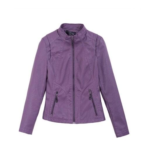 Large Size PU Leather Jacket Women New 2021 Women Leather Coat Short Slim Motorcycle Leather Clothing Woman Outerwear Black