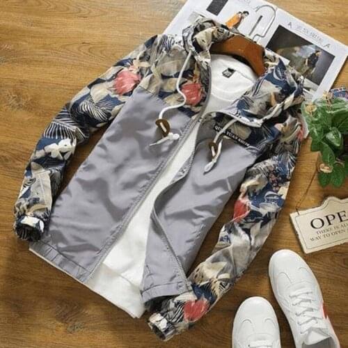 Florals Bomber Jacket Men Hip Hop Slim Fit Flowers Pilot Jacket Coat Mens Hooded Jackets US Size