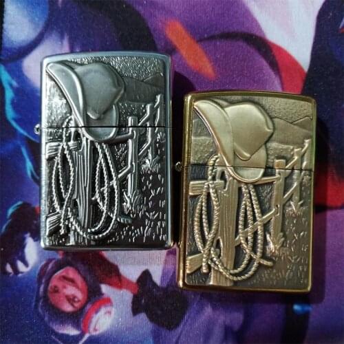 Metal Badge for Kerosene lighter Oil Lighter DIY Handmade Smoker Accessories Gadgets Decor Accessory Western Cowboy Hat