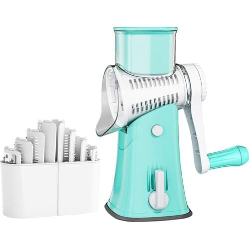 Multifunctional Rotary Drum Manual Vegetable Cutter Shredder Slicer Grater Kitchen Tool for Daily Housework Meal Cooking