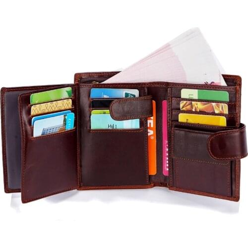 Men Short Wallet Male Genuine Leather Purse Handy Coin Bag Purse Mens Card Holder Wallet Cowhide Leather Coin Pouch Wallet