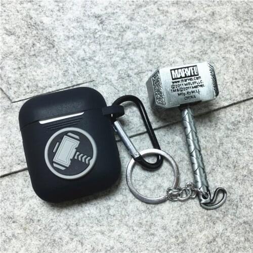 Cartoon Marvel Earphone Case for Apple Airpods 1/2 Soft Silicone Wireless Bluetooth Headphone Protective Cover With Key Chain