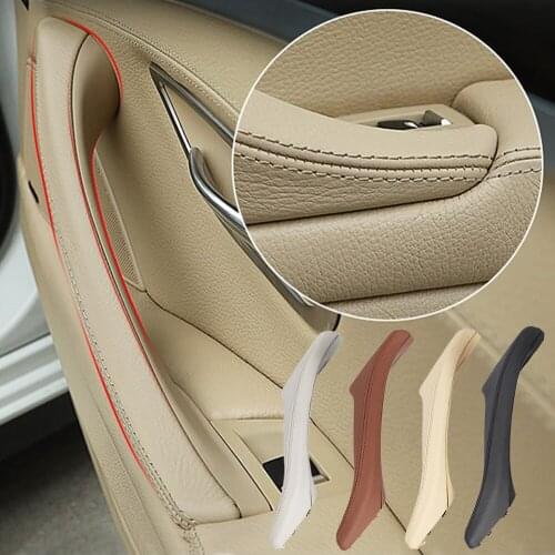 Beige/Black Car left Right Interior Inner Door Handle Panel Pull Trim Cover For BMW 5 series F10 F18 520i 525i 528i 530