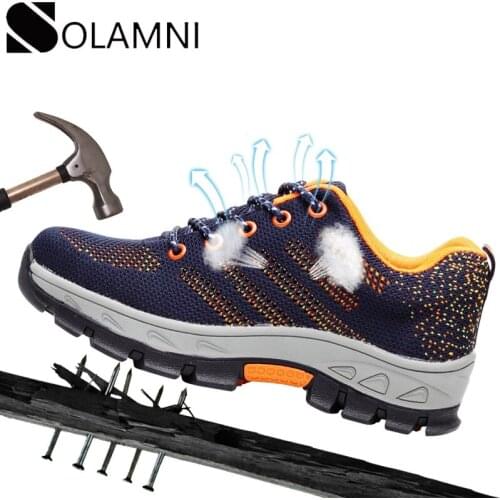Indestructible Steel Toe Shoes Men Work Boots Breathable Work Safety Shoes Male Light Puncture Proof Construction Safety Boots