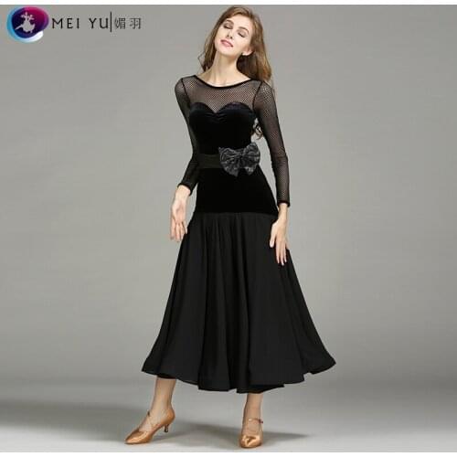 NEW Ladies Latin Ballroom Modern Tango Waltz Dance Dress #MY752 long sleeve dress woman ballroom dress