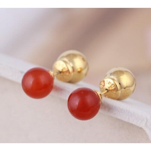 Double-sided pearl ball new fashion earrings