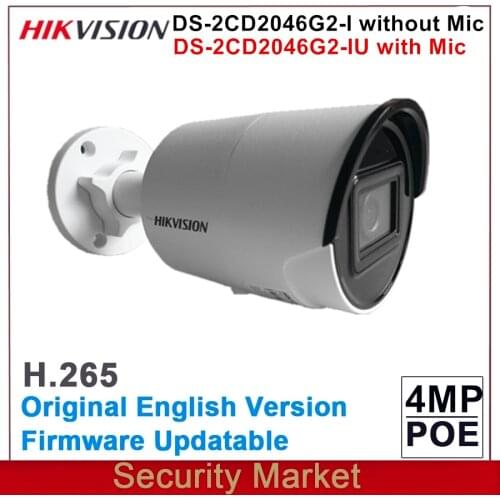 Original Hikvision new arrival 4MP DS-2CD2046G2-I and DS-2CD2046G2-IU AcuSense IP IR POE Mini Bullet Network Camera