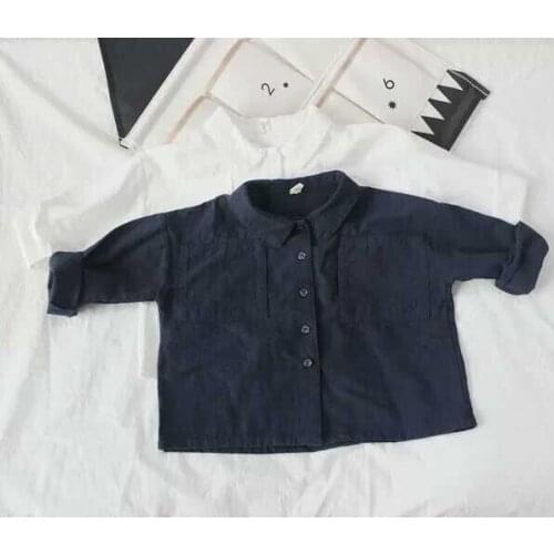 Boys Long Sleeve Shirt Cotton Solid Color Tops for Boys Kids Clothing Casual Lapel Toddler Baby Tees Autumn High Quality Shirts