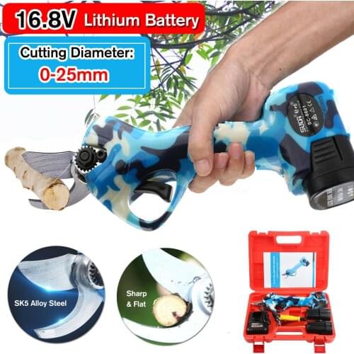 2000mAh Rechargeable Electric Pruning Scissors Cordless Pruning Shears Garden Pruner Secateur Branch Cutter with lithium battery
